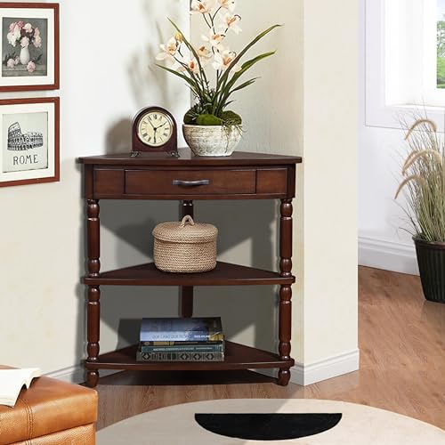 Milk White 3 Tier Corner Table Z348209