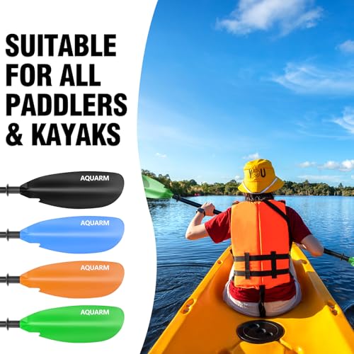 Aluminum Shaft Reinforced Fiberglass Blade Adjustable Kayak Paddle 231cm K53503