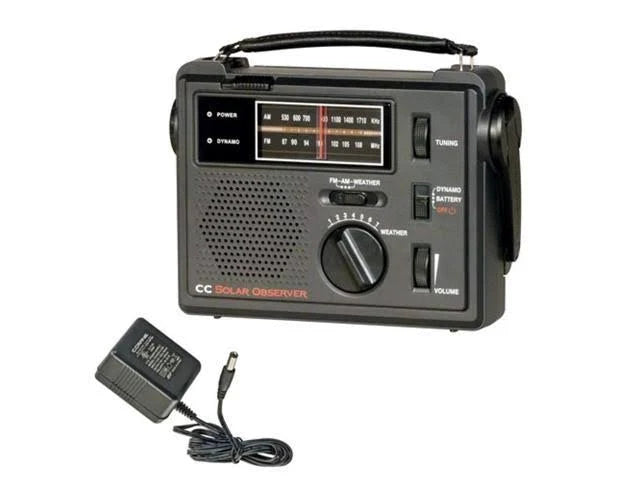 Solar Observer Emergency Portable Radio with Crank Flashlight X523