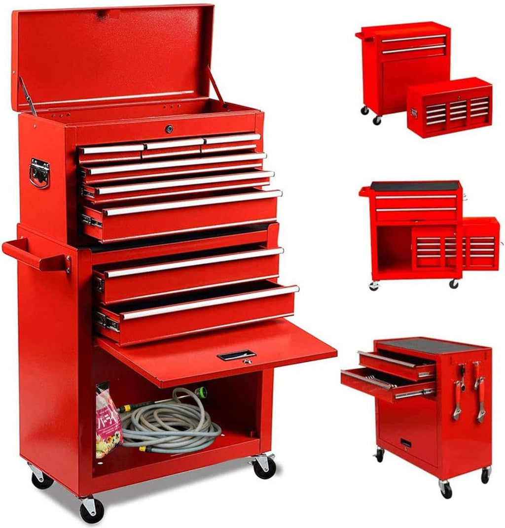 Black 8-Drawer Rolling Tool Chest with Lock S981017