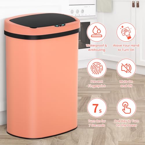13-Gallon Stainless Steel Automatic Motion Sensor Trash Can L885