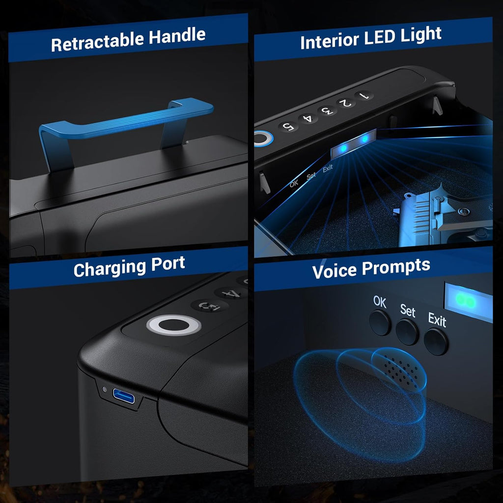 Portable Biometric Fingerprint Gun Safe P798
