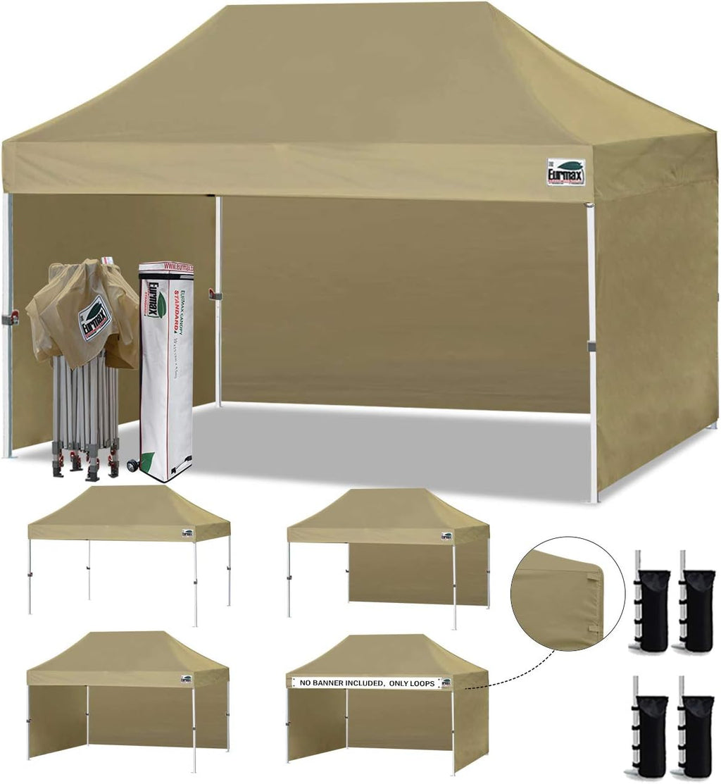 10'x10' Pop-up Canopy Tent with 4 Removable Side Walls and Roller Bag Y4785