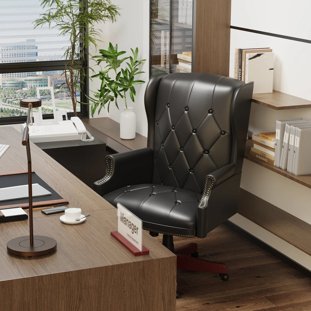 Black Ergonomic PU Leather High Back Office Chair S183497