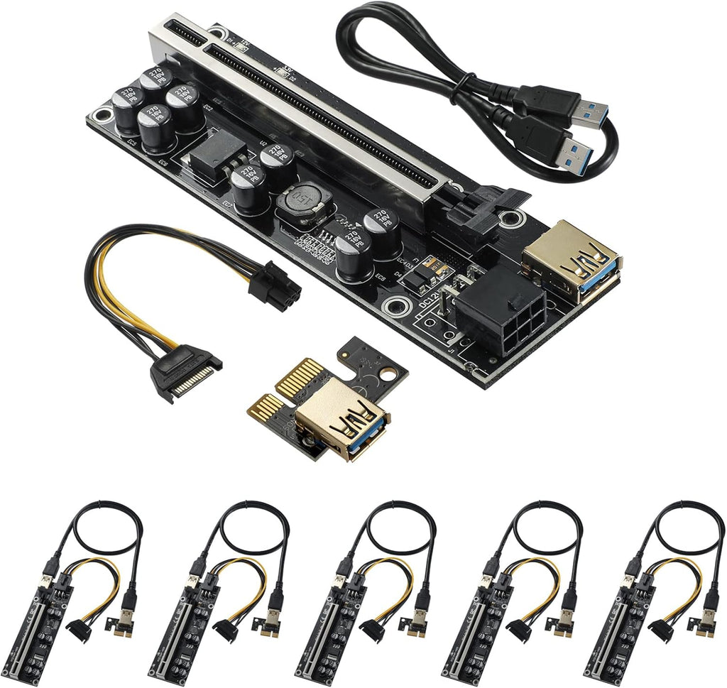 Black PCIe Riser Card 6-Pieces O798