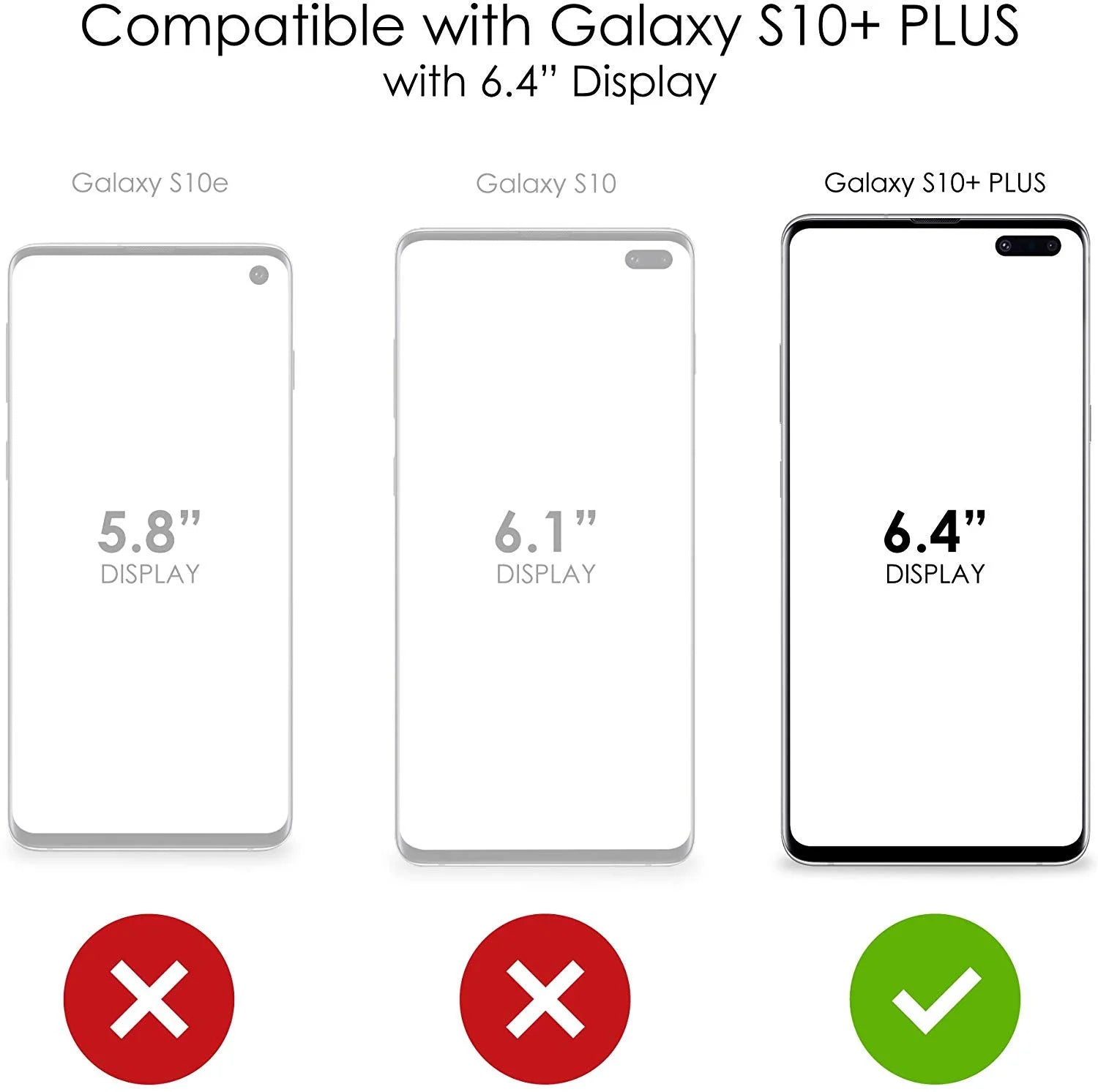 Clear Shockproof Hybrid Case for Samsung Galaxy S10+ with Tempered Glass Screen Protector K67211