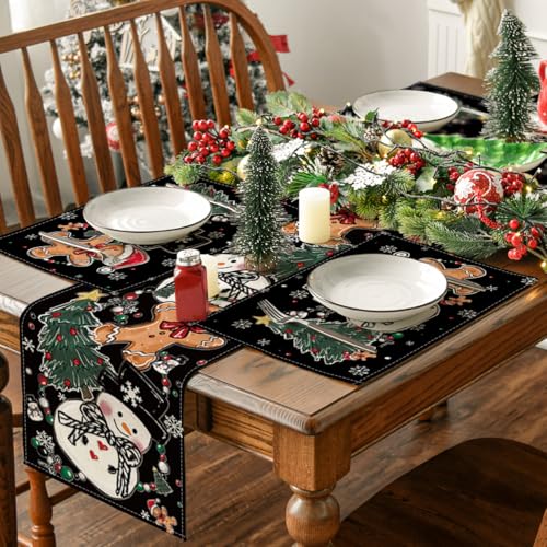 Set of 4 12x18 Inch Christmas Placemats L39290