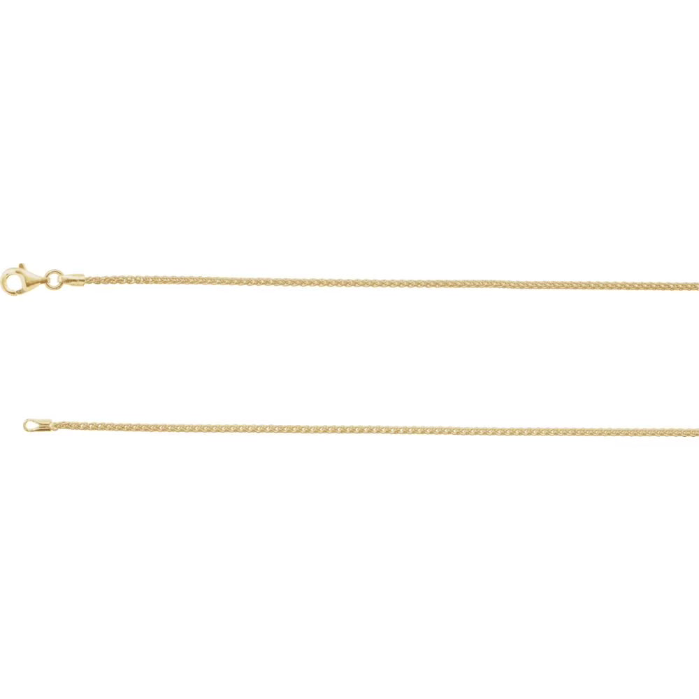 18k Yellow Gold Plated Wheat Chain Necklace With Lobster Clasp M594762