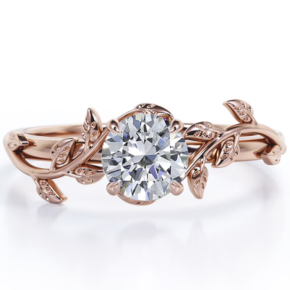 18K Rose Gold Plating Over Silver Opal Engagement Ring H5249