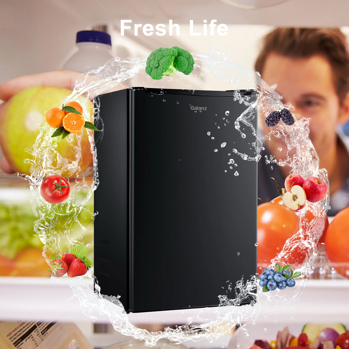 Black 3.3 Cu ft Single Door Mini Fridge K84443