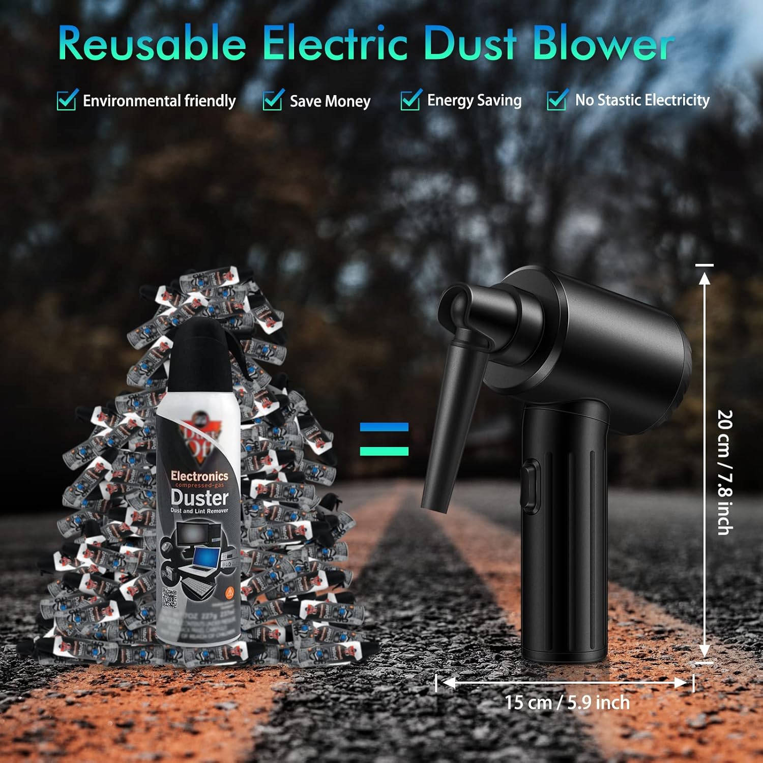 Cordless Electric Air Duster 90000 RPM Rechargeable 7500mAh Y1849