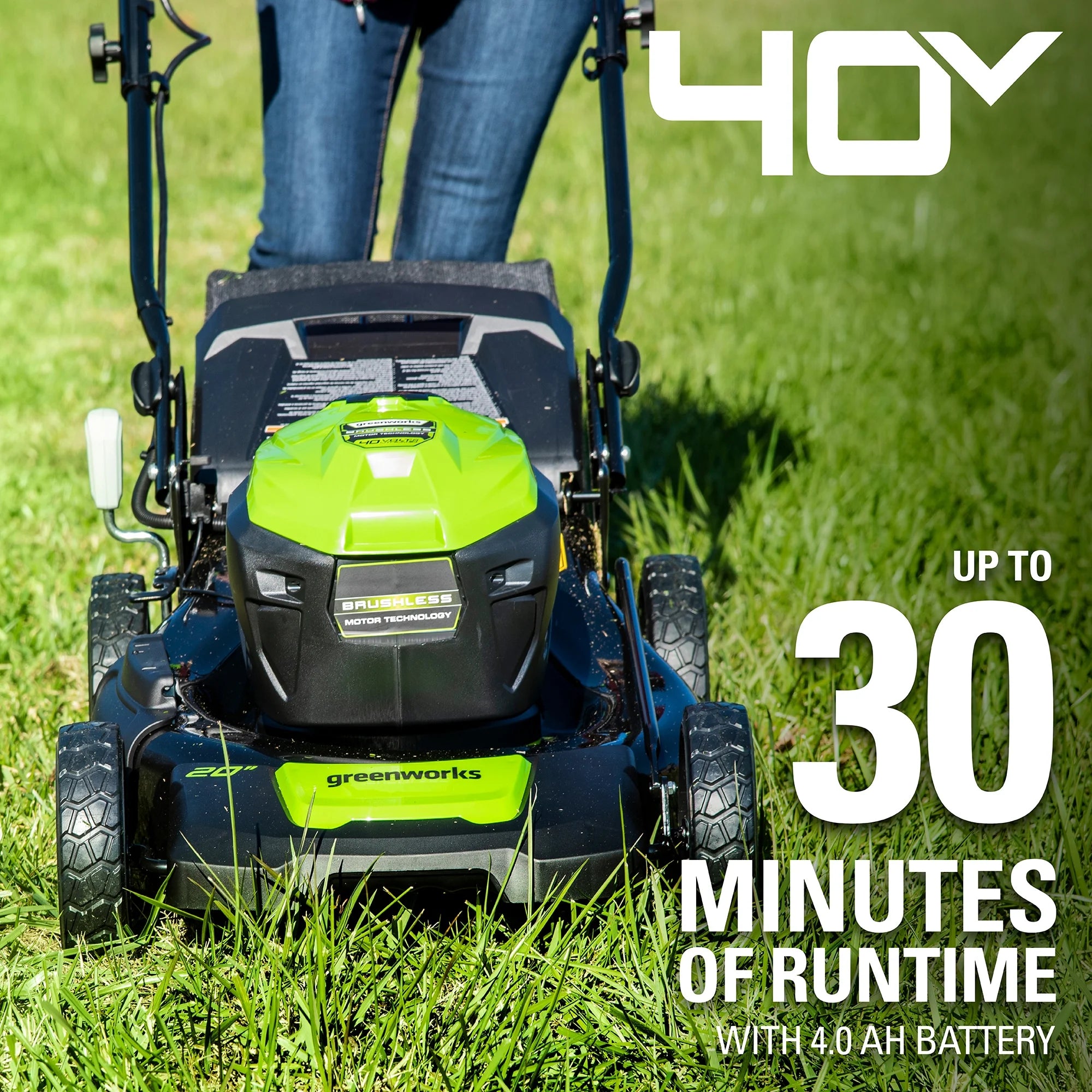 40V Brushless Push Lawn Mower with 4.0 Ah Battery & Quick Charger N89535