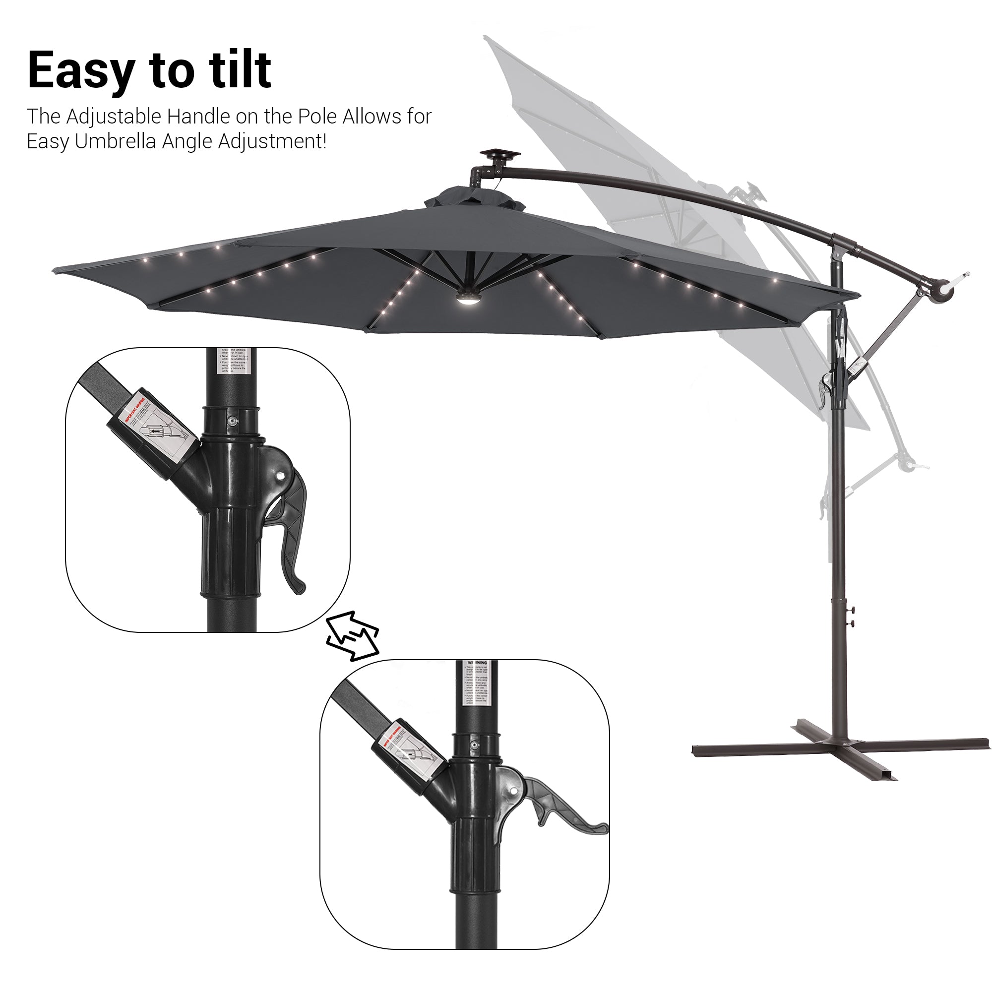 Gray Offset Patio Umbrella T801