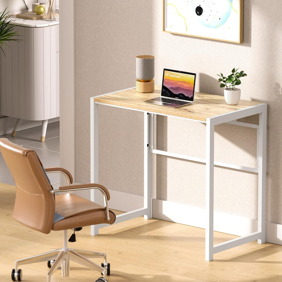 31.5 in Folding Desk with Storage Shelf J648
