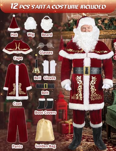 12pcs Deluxe Santa Claus Costume M330