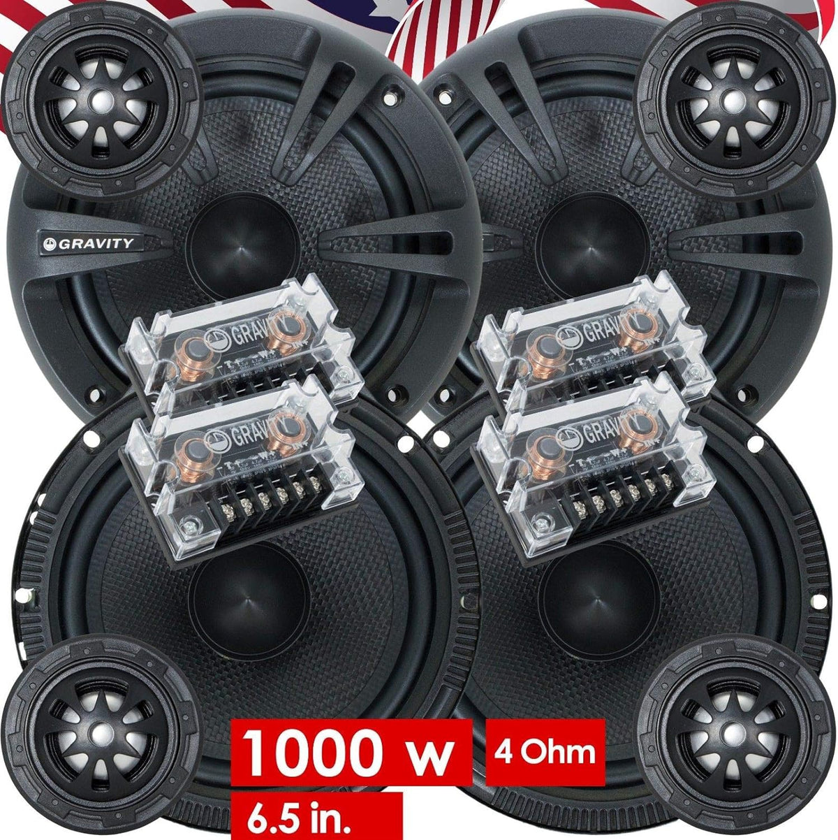 2 Pairs 6.5-Inch 2-Way Car Audio Component Speakers System R516