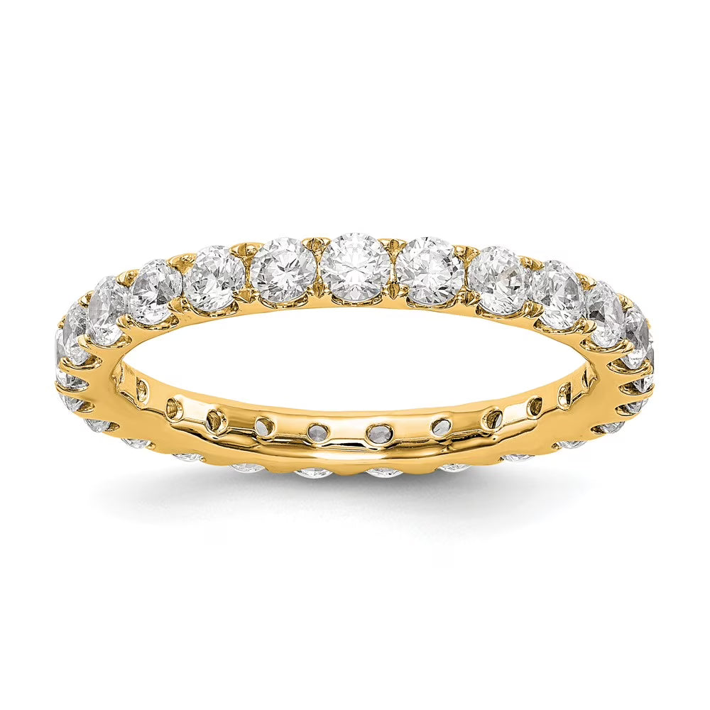 14K Yellow Gold Diamond Eternity Ring, Lab Grown Round, Size 5 O1456