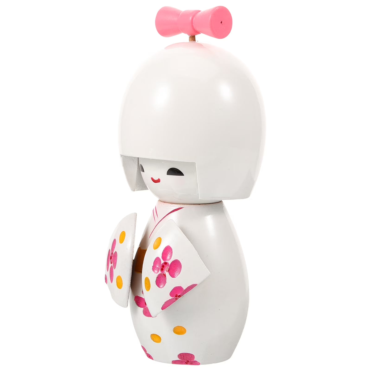 White Wood Kimono Doll Ornament W774