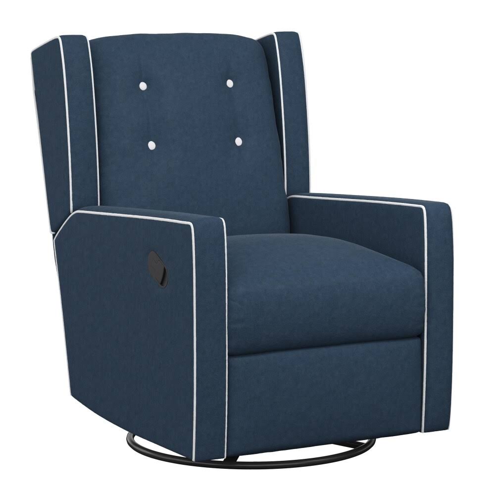 Dark Blue Swivel Glider Recliner Chair D6948