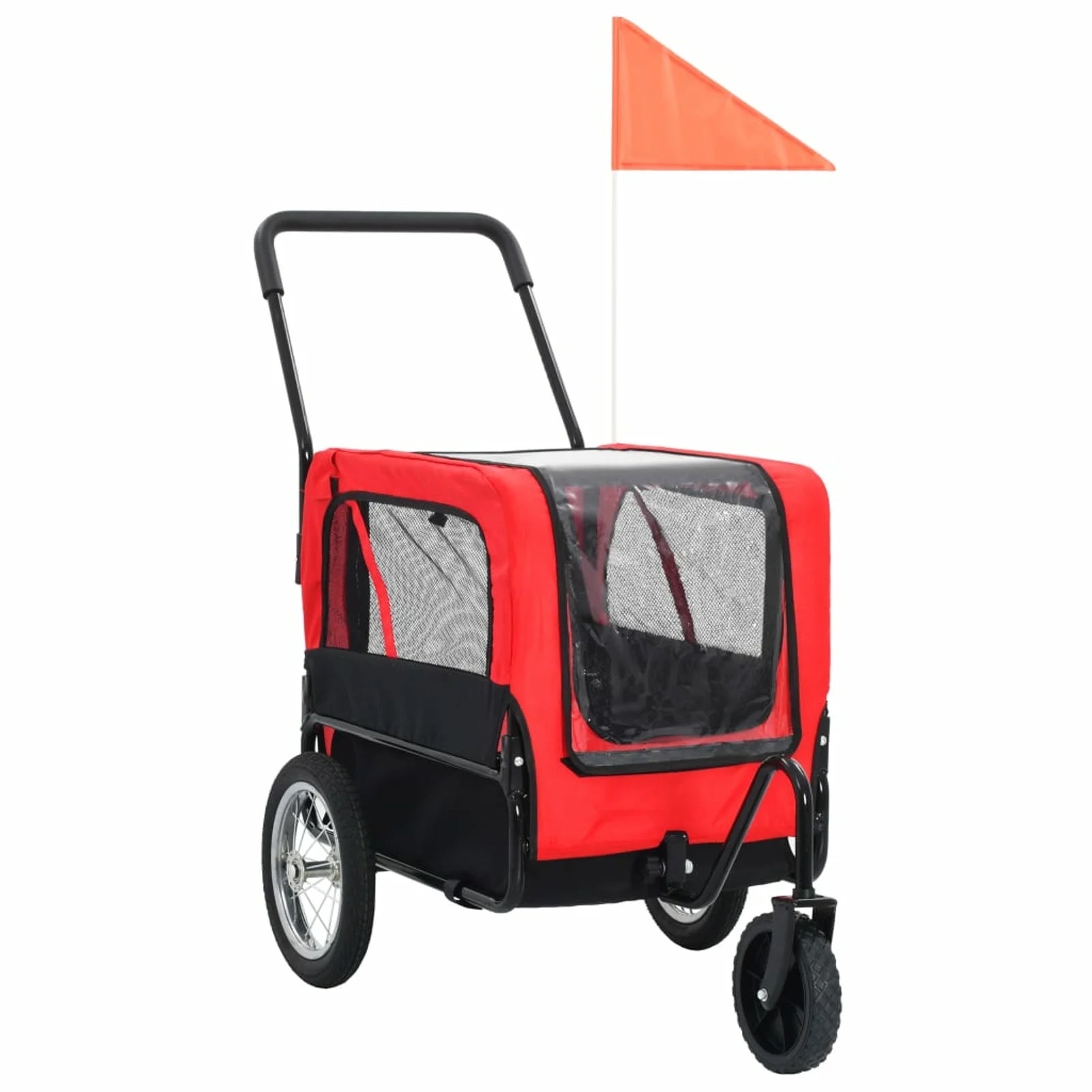 2-in-1 Pet Bike Trailer & Jogging Stroller Red and Black B10204