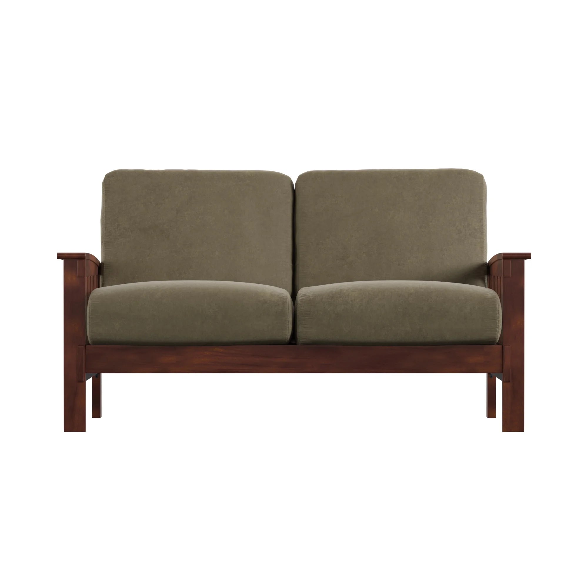 Olive Microfiber Loveseat Y195