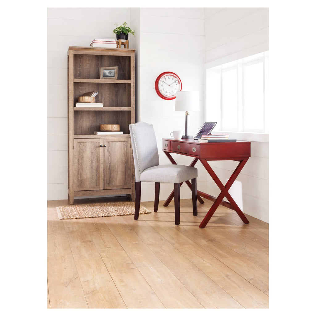 Rustic 5-Shelf Bookcase with Storage I659