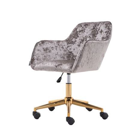 Grey Crush Office Chair with Gold Metal Legs V501