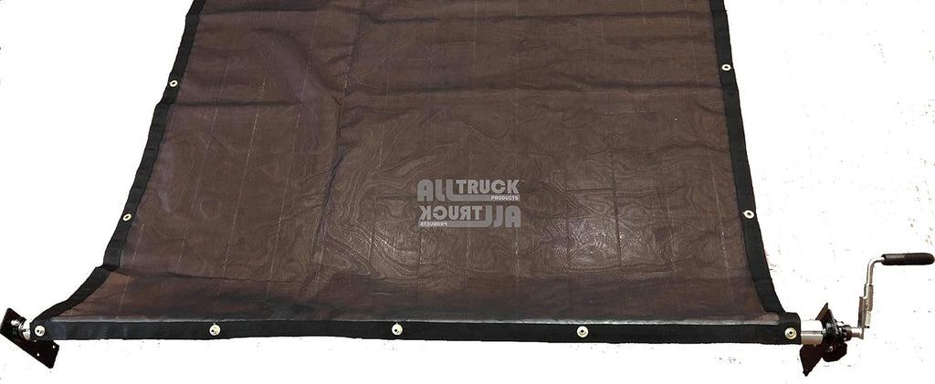 Manual Hand Crank Cab Level Truck & Trailer Tarp Roller Kit with PVC Mesh Tarp (6' x 14') M971549