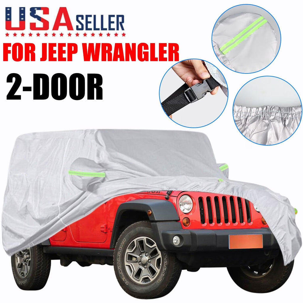 Silver Waterproof Full Car Cover for Jeep Wrangler 2 Door Z94656