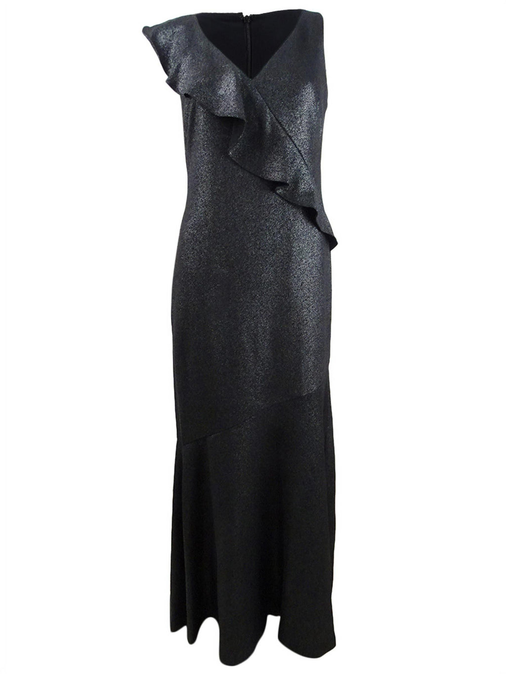 Metallic Ruffle-Trim Gown X299