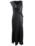 Metallic Ruffle-Trim Gown X299