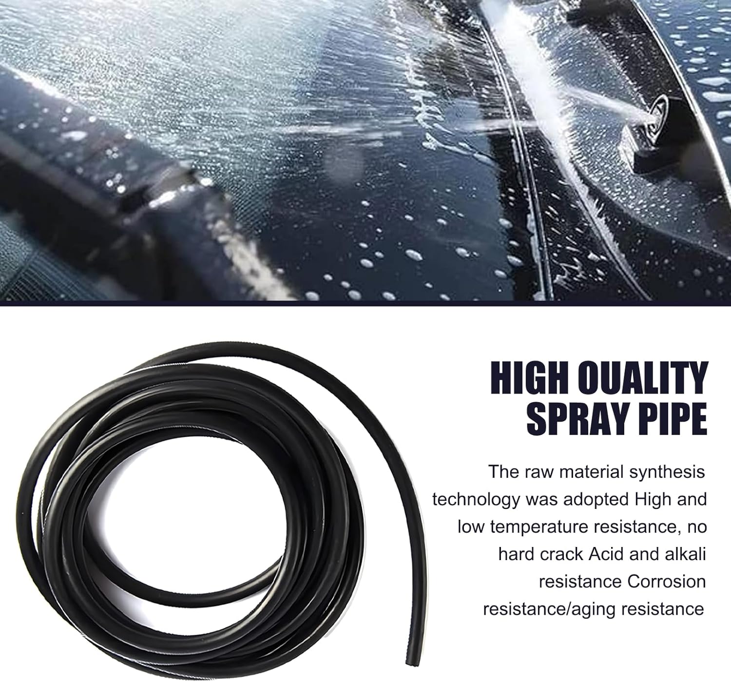 12 PCS Car Windshield Washer Hose Replacement with Hose Connectors Black O241283