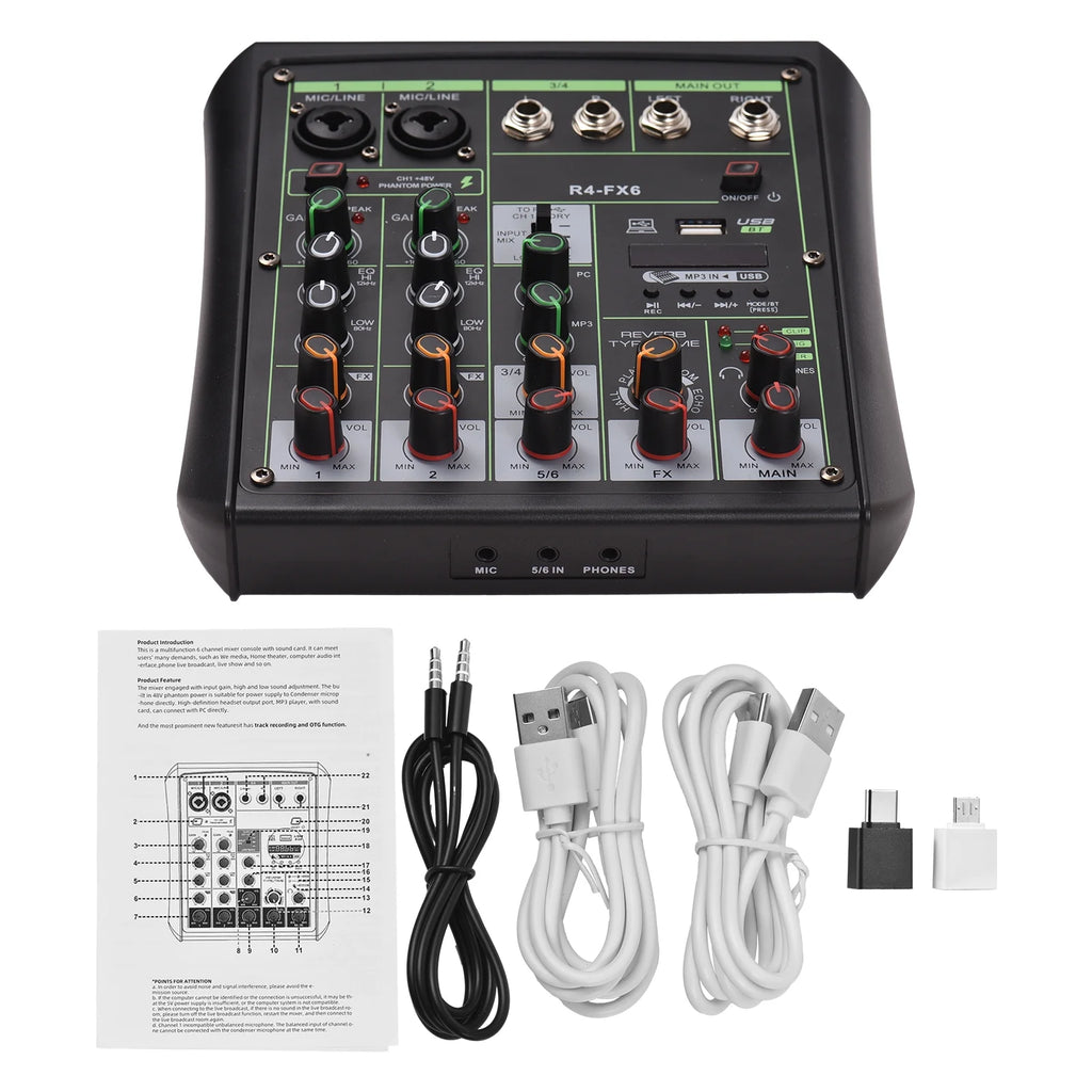 6 Channel Audio Mixer with USB N481