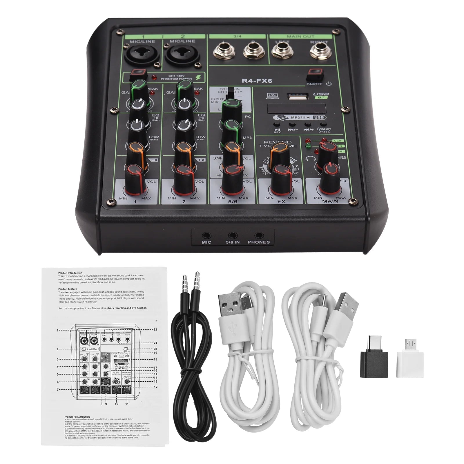 6 Channel Audio Mixer with USB N481