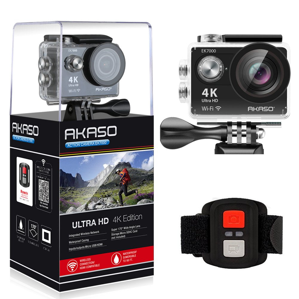 Black 4K Ultra HD 12MP Waterproof Action Camera R81325