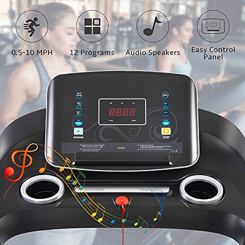 Silver Foldable Electric Treadmill with Bluetooth M2819