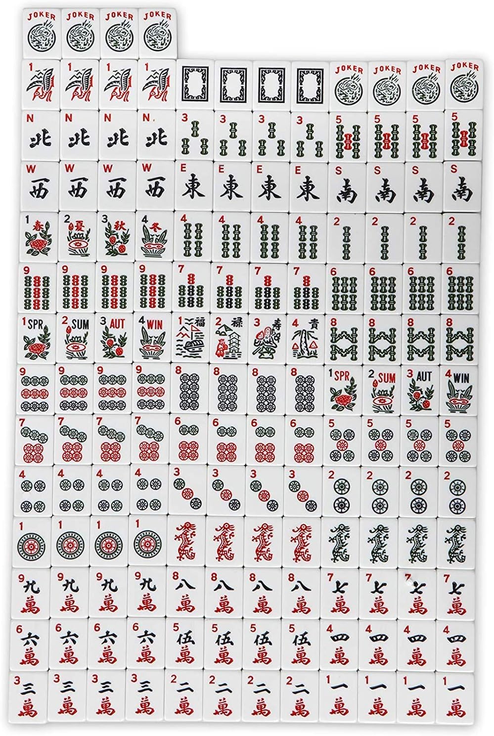 166 Tiles Complete Mahjong Set with Rack and Bag U54770