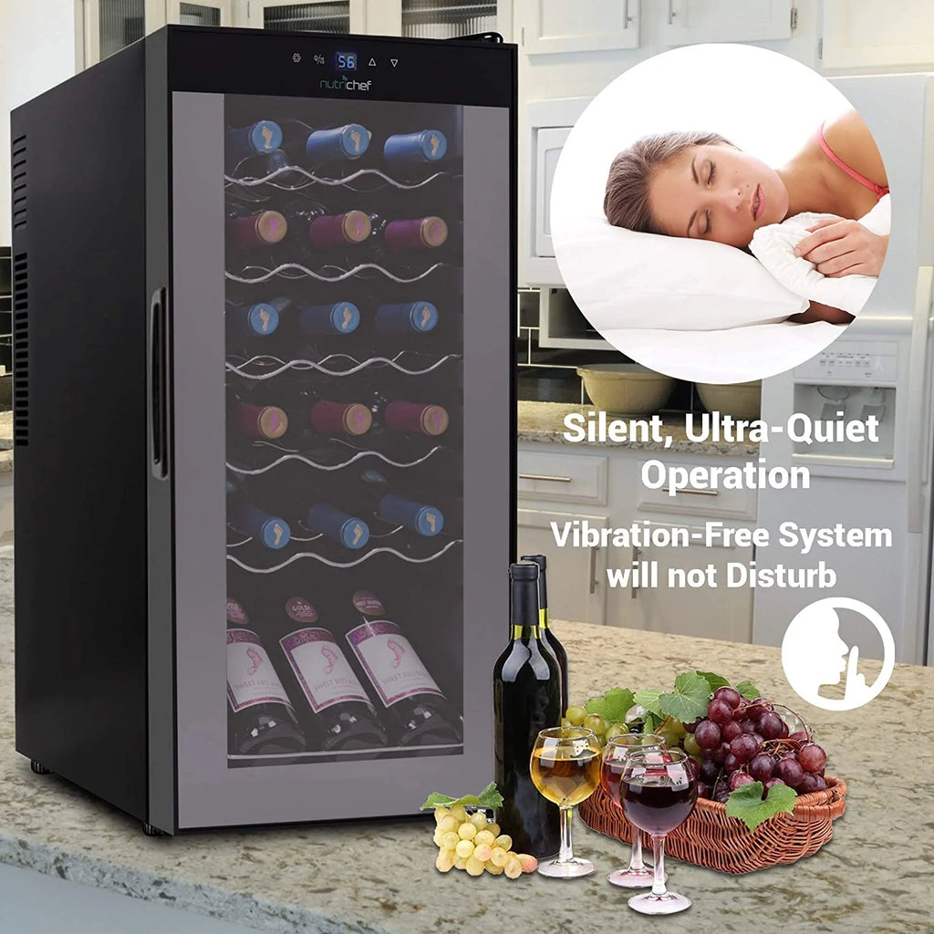 18 Bottle Thermoelectric Wine Chiller Cooler, Black T43869