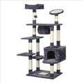 Dark Gray Cat Tree Condo Scratching Post Tower Q6398
