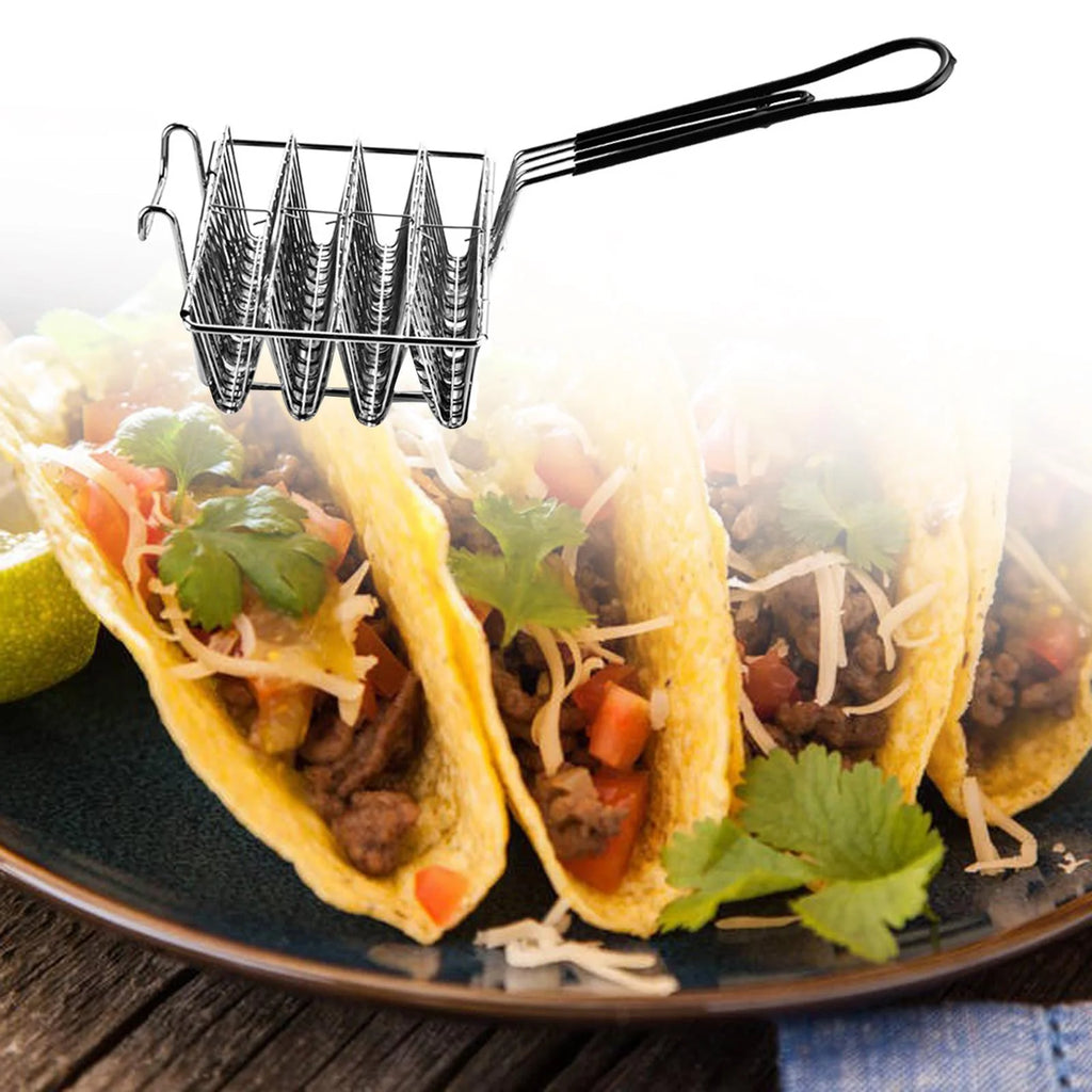 Stainless Steel Taco Fryer 4 Shells Deep Fryer Basket U308