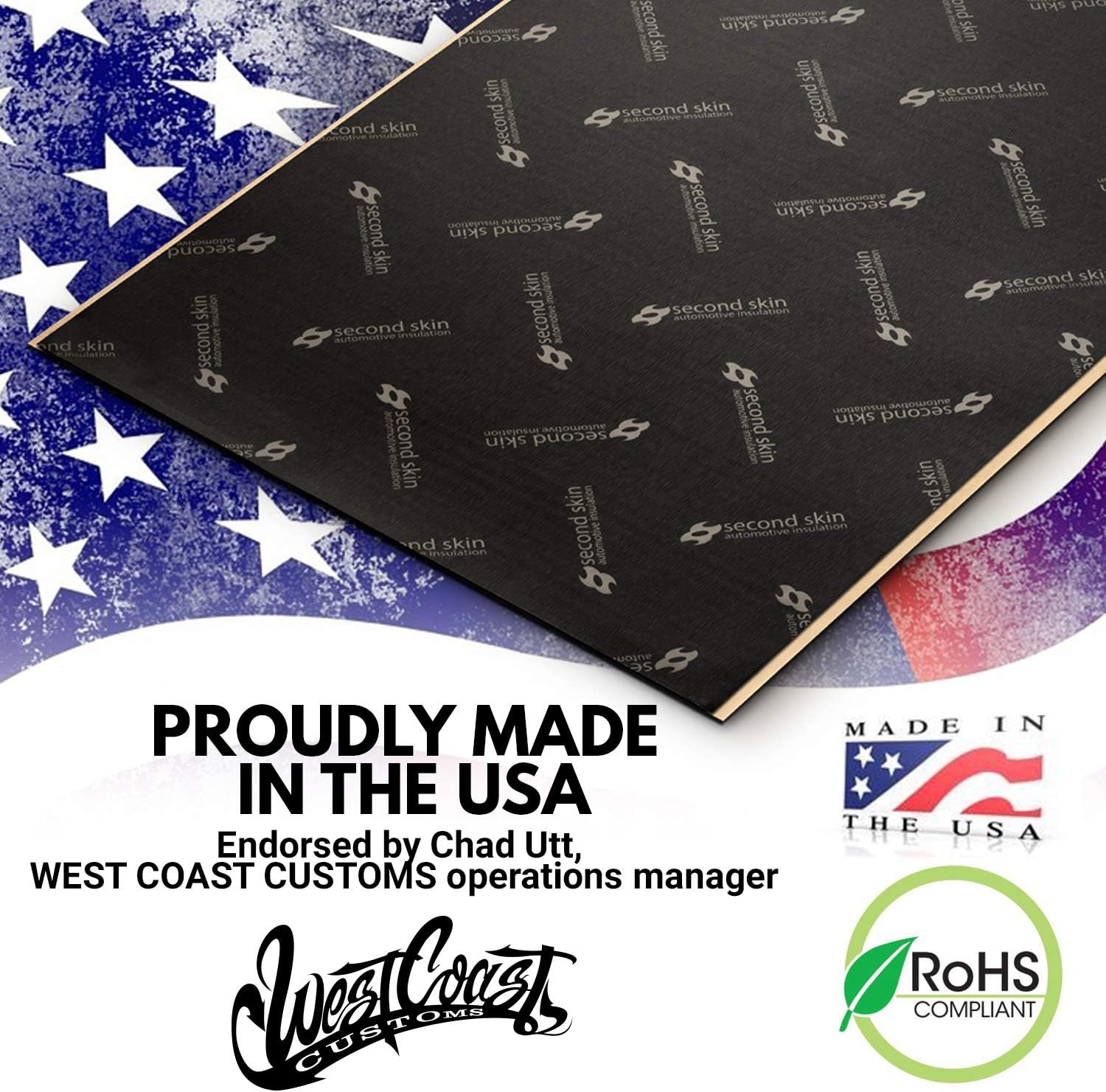 Butyl Rubber Car Sound Deadening Mat (1mm, 20 Sq Ft, 10 Sheets) W4962