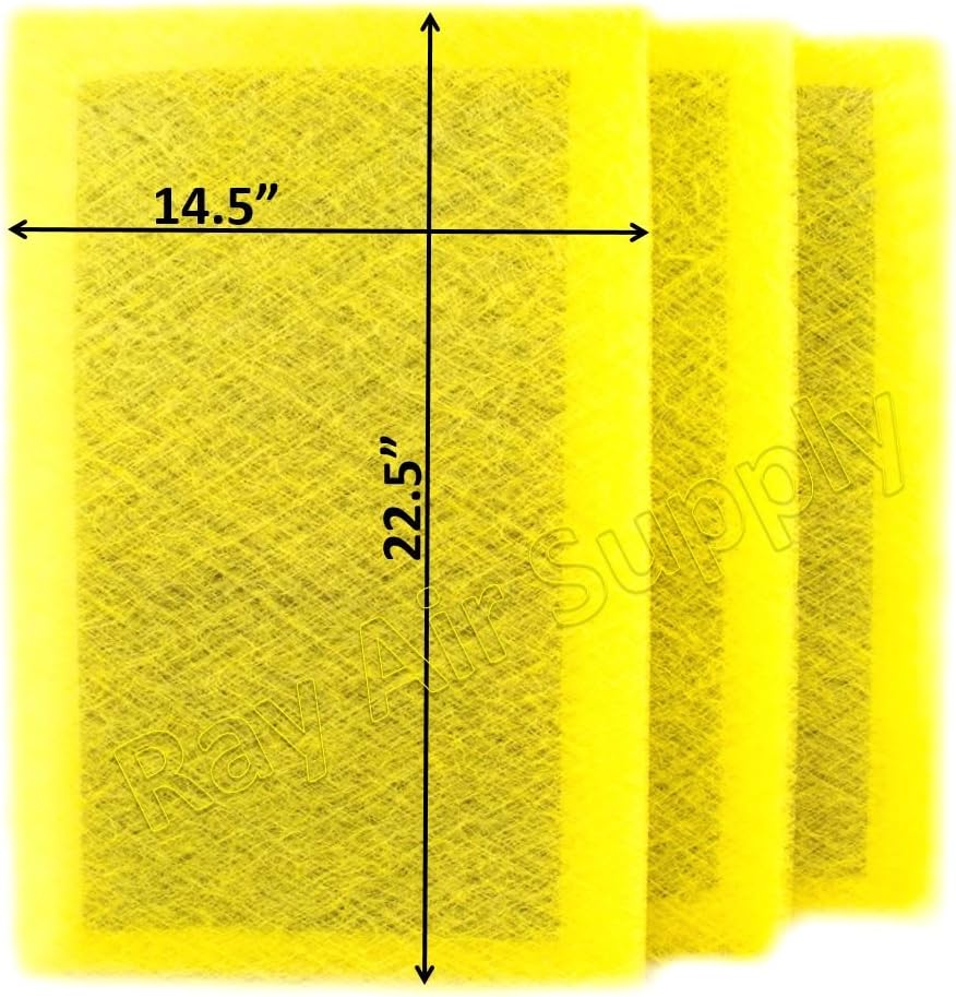 16x25 MicroPower Guard Air Cleaner Replacement Filter Pads (3 Pack) YELLOW Pack of 2 C773645