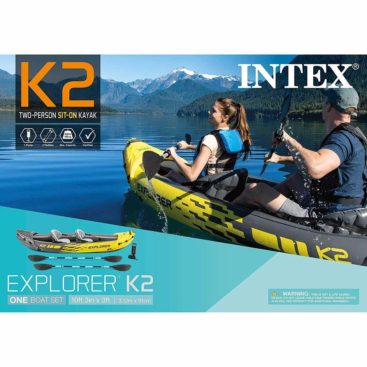 Inflatable Kayak with Oars and Hand Pump D808347