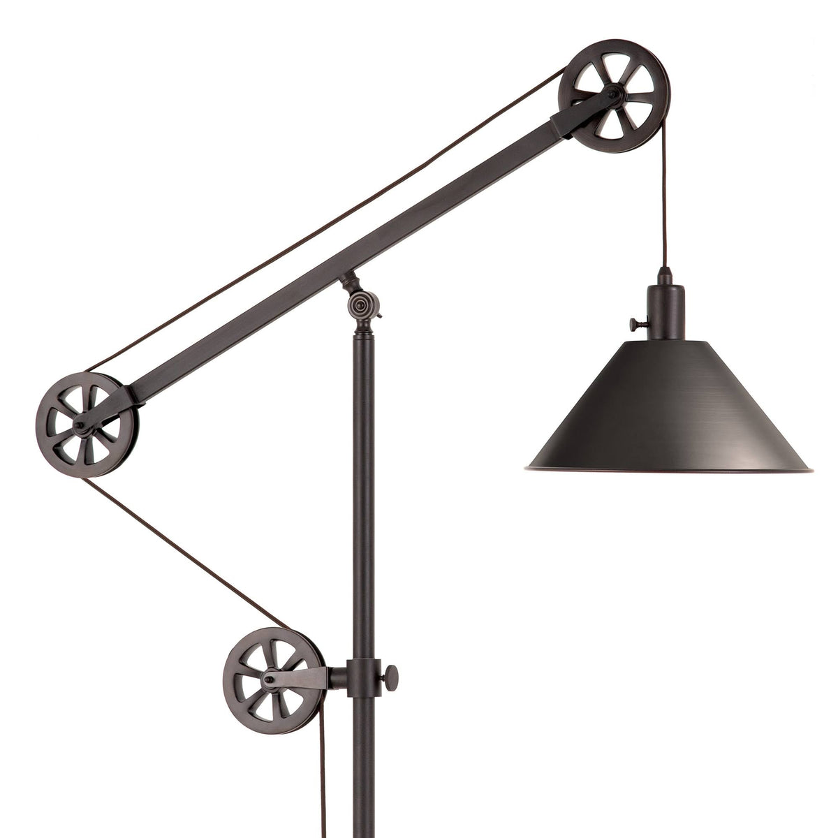 Blackened Bronze Floor Lamp with Pulley System L3580