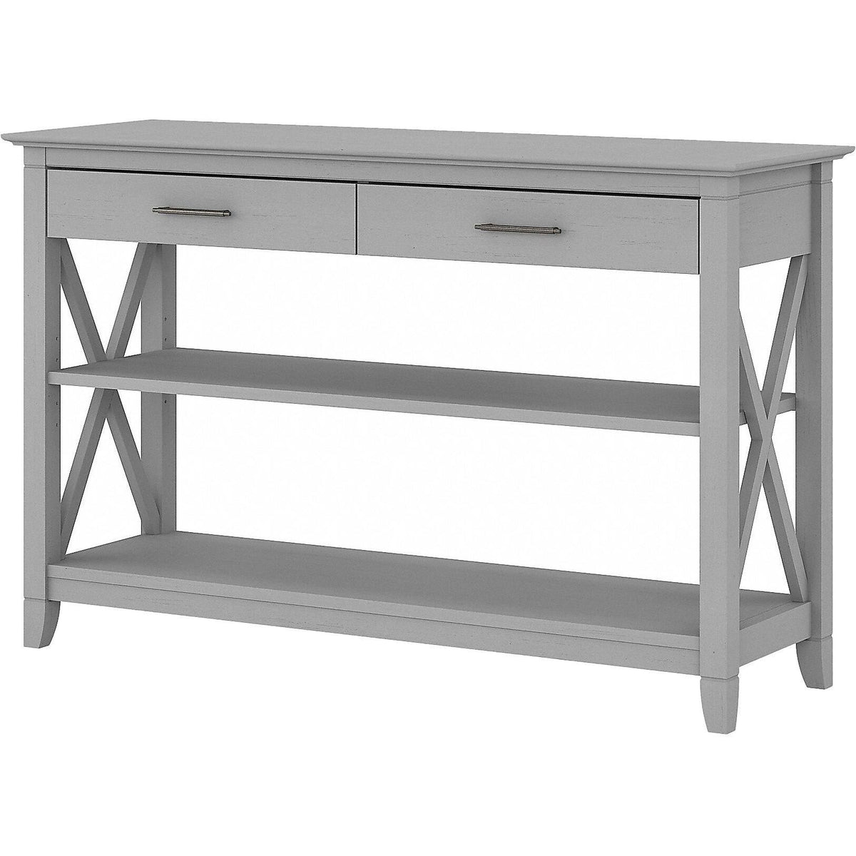Cape Cod Gray Console Table with Drawers and Shelves U496