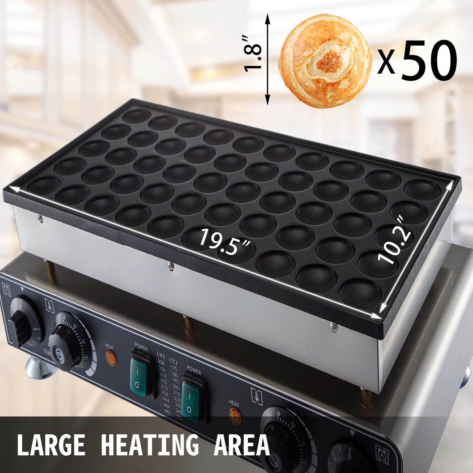 50PCS 1700W Commercial Electric Nonstick Waffle Maker Machine 1.8 Inches 110V Mini Dutch Pancake Baker H902699