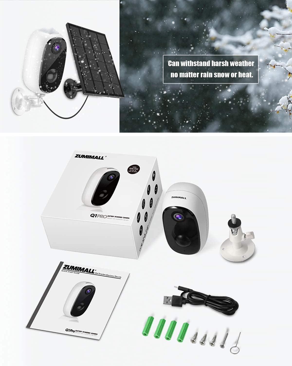 1080P Wireless WiFi Outdoor Security Camera with Rechargeable Battery A593844
