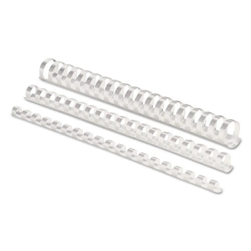 White Plastic Comb Bindings, 90 Sheet Capacity, 100 Combs/Pack F455355