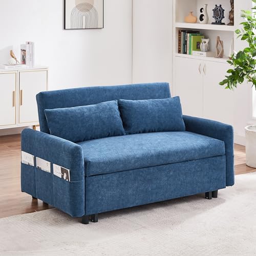 Gray Velvet Convertible Sleeper Sofa Bed W290