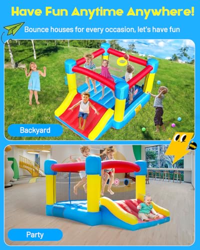 6.7'x8.4' Inflatable Bounce House with Slide R5230